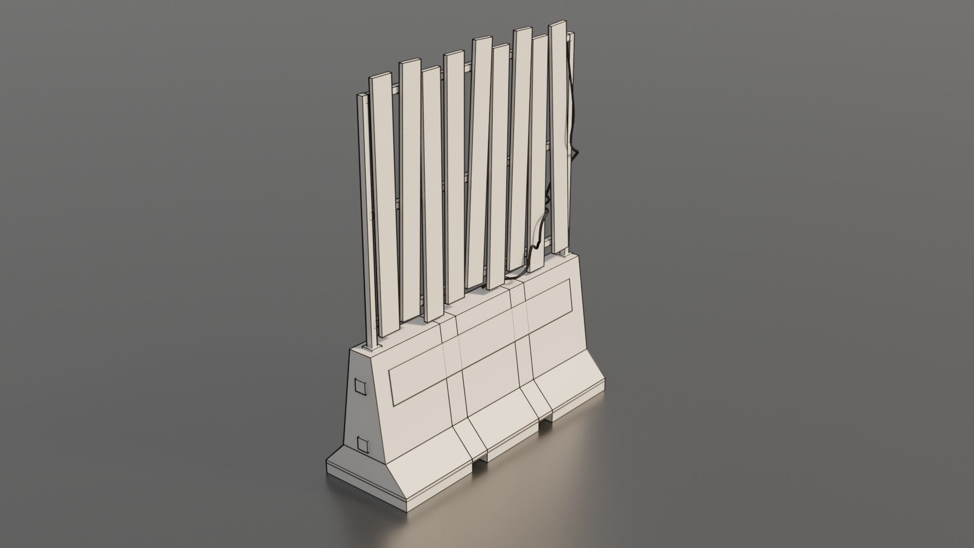 Concrete barrier  Low-poly 3D model_22