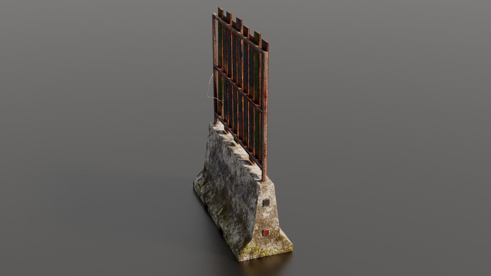 Concrete barrier  Low-poly 3D model_28