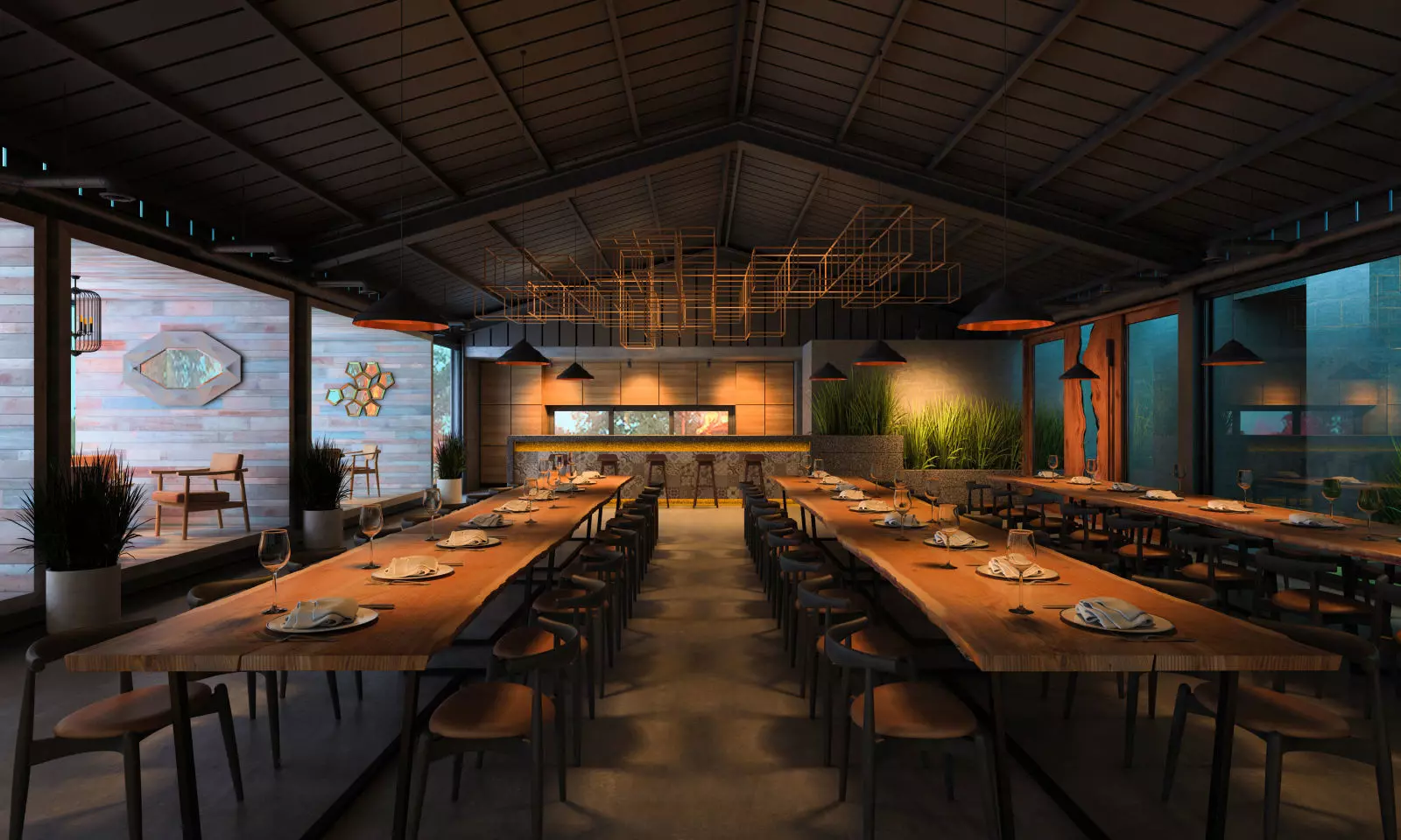 Restaurant Interior 03 3D model_0