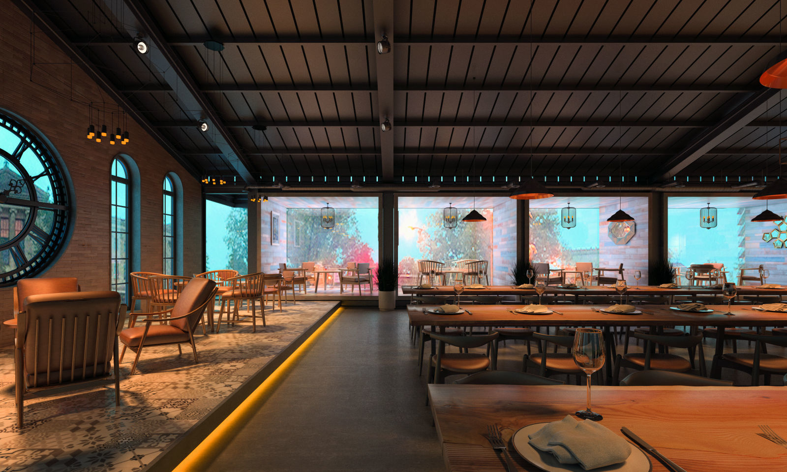 Restaurant Interior 03 3D model_3