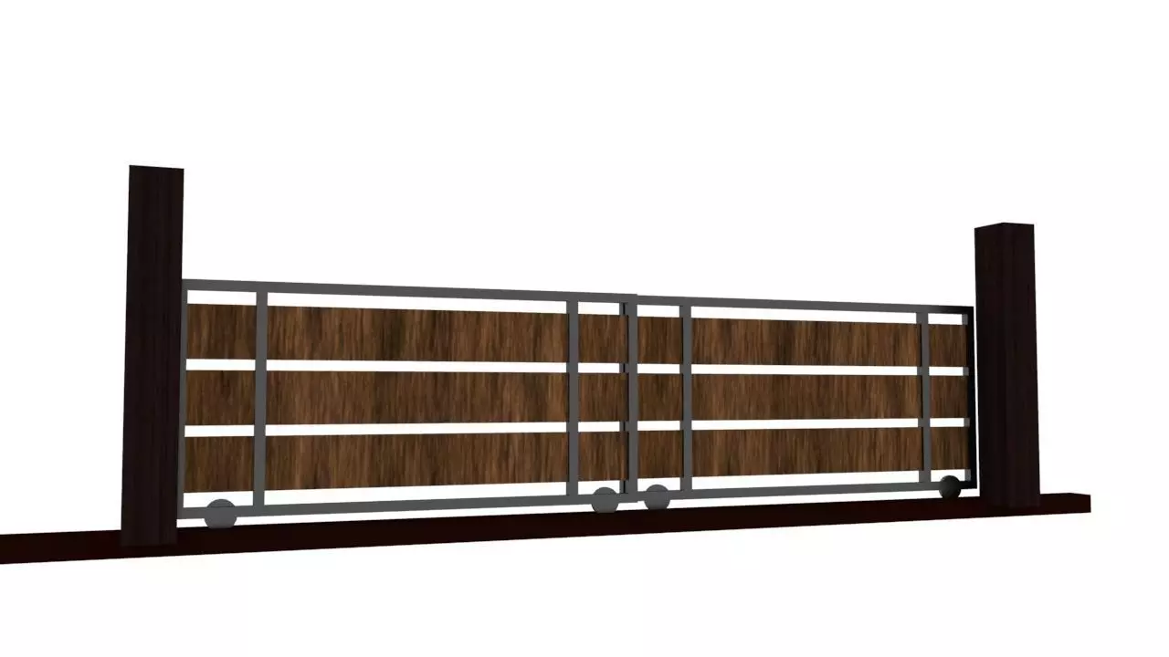 Gate Model wooden Free 3D model