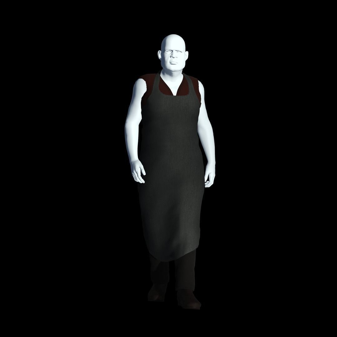 Fantasy Tavern Butcher Basic - Fantasy Clothing Low-poly 3D model_2