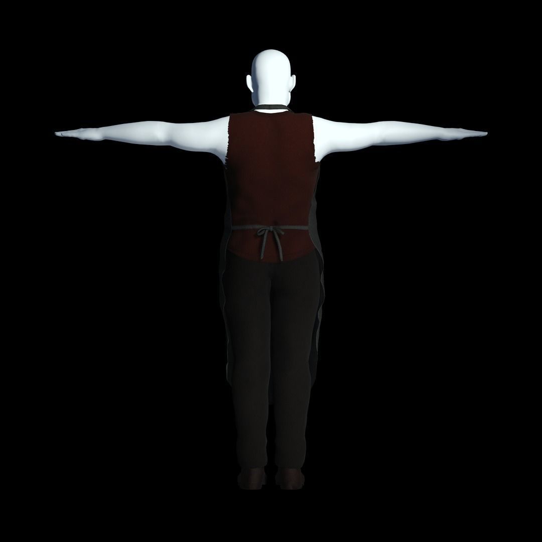 Fantasy Tavern Butcher Basic - Fantasy Clothing Low-poly 3D model_10