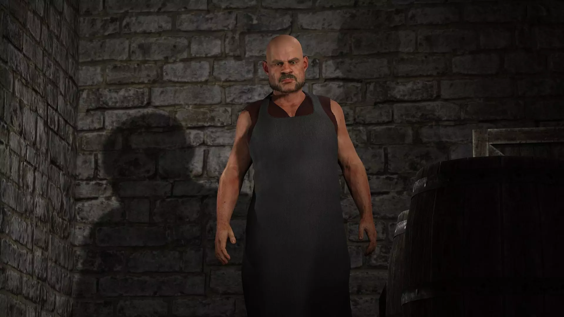 Fantasy Tavern Butcher Basic - Fantasy Clothing Low-poly 3D model_0