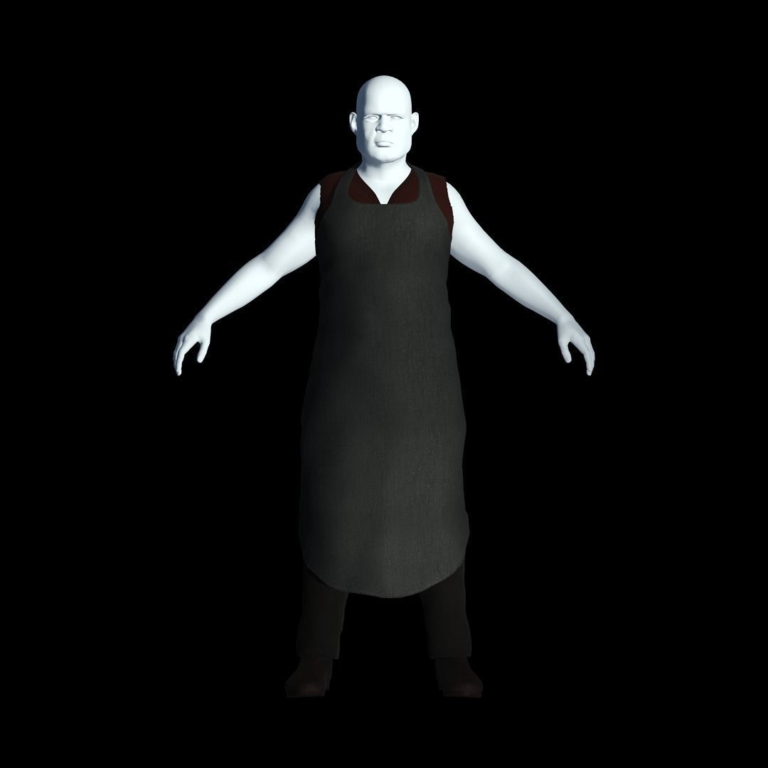 Fantasy Tavern Butcher Basic - Fantasy Clothing Low-poly 3D model_7