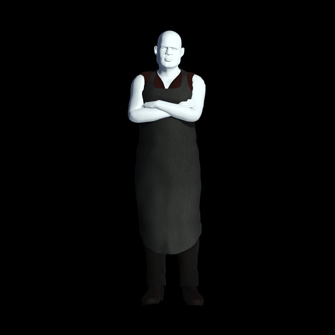 Fantasy Tavern Butcher Basic - Fantasy Clothing Low-poly 3D model_1