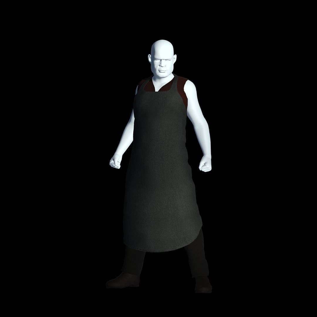 Fantasy Tavern Butcher Basic - Fantasy Clothing Low-poly 3D model_5