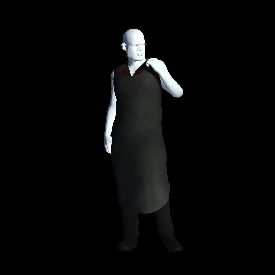 Fantasy Tavern Butcher Basic - Fantasy Clothing Low-poly 3D model_3