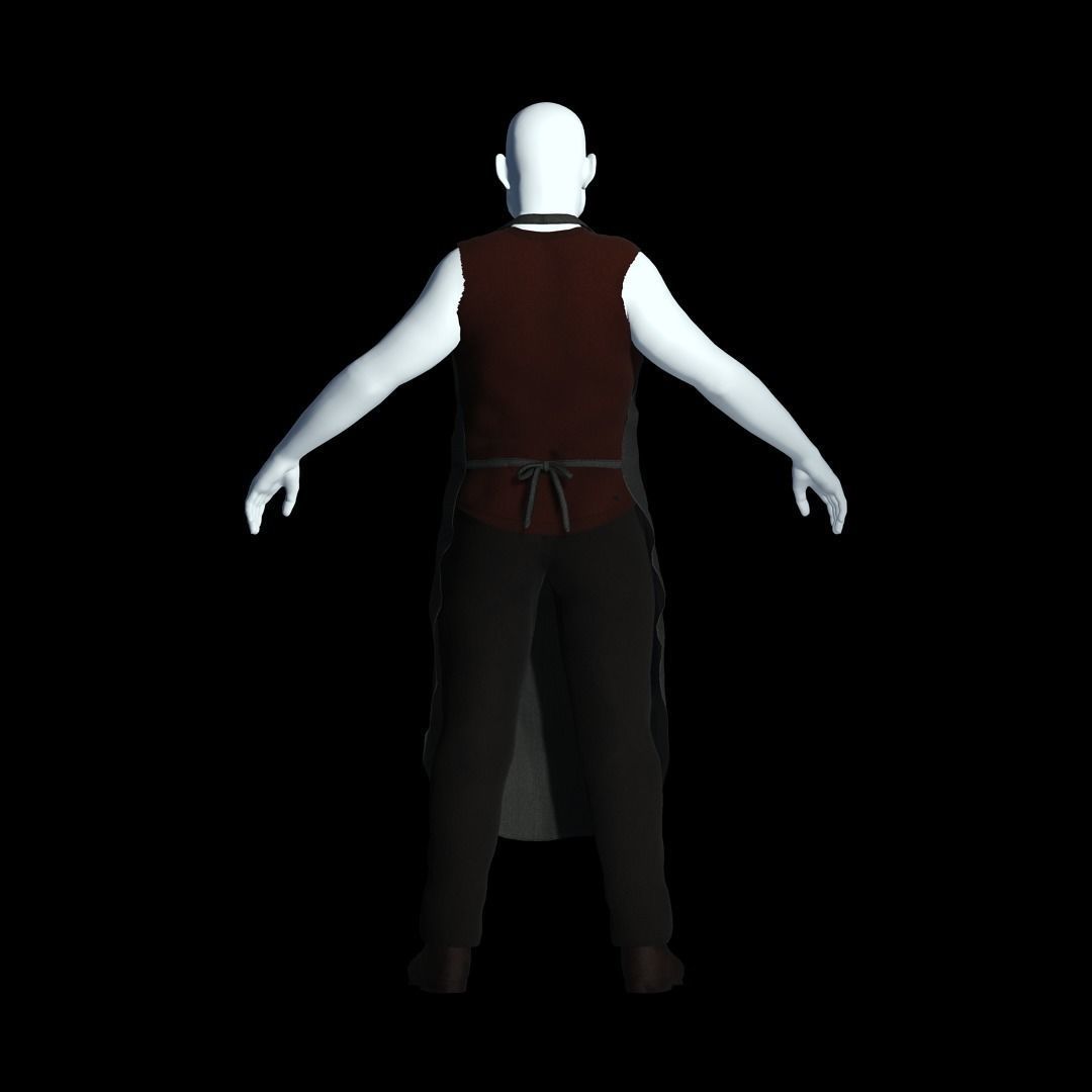 Fantasy Tavern Butcher Basic - Fantasy Clothing Low-poly 3D model_6
