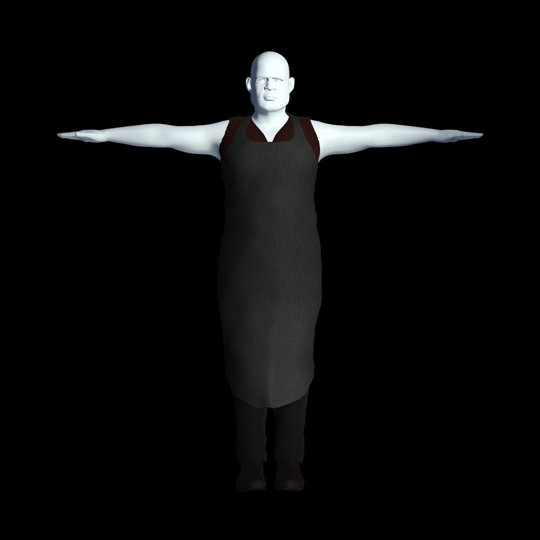 Fantasy Tavern Butcher Basic - Fantasy Clothing Low-poly 3D model_11