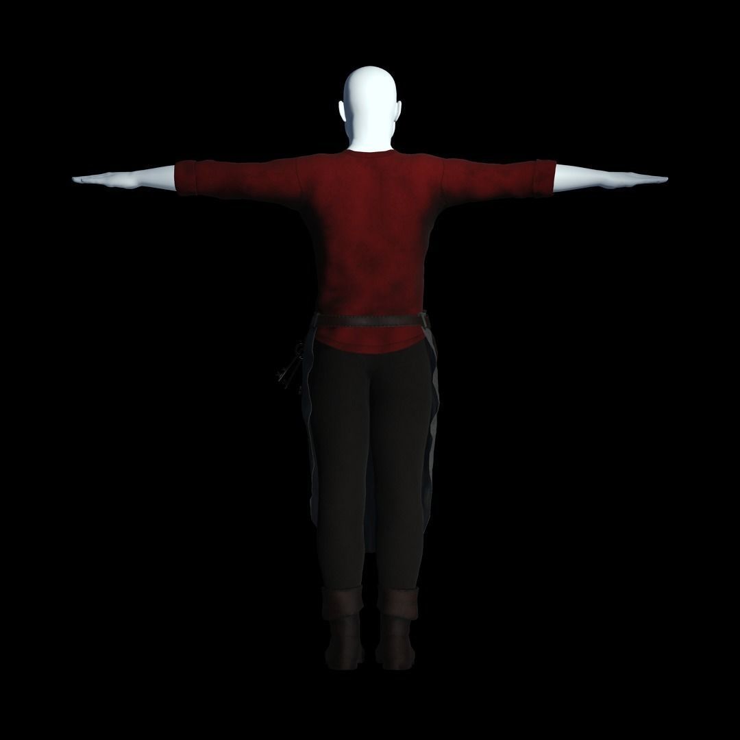 Fantasy Tavern Innkeeper - Fantasy Clothing Low-poly 3D model_10