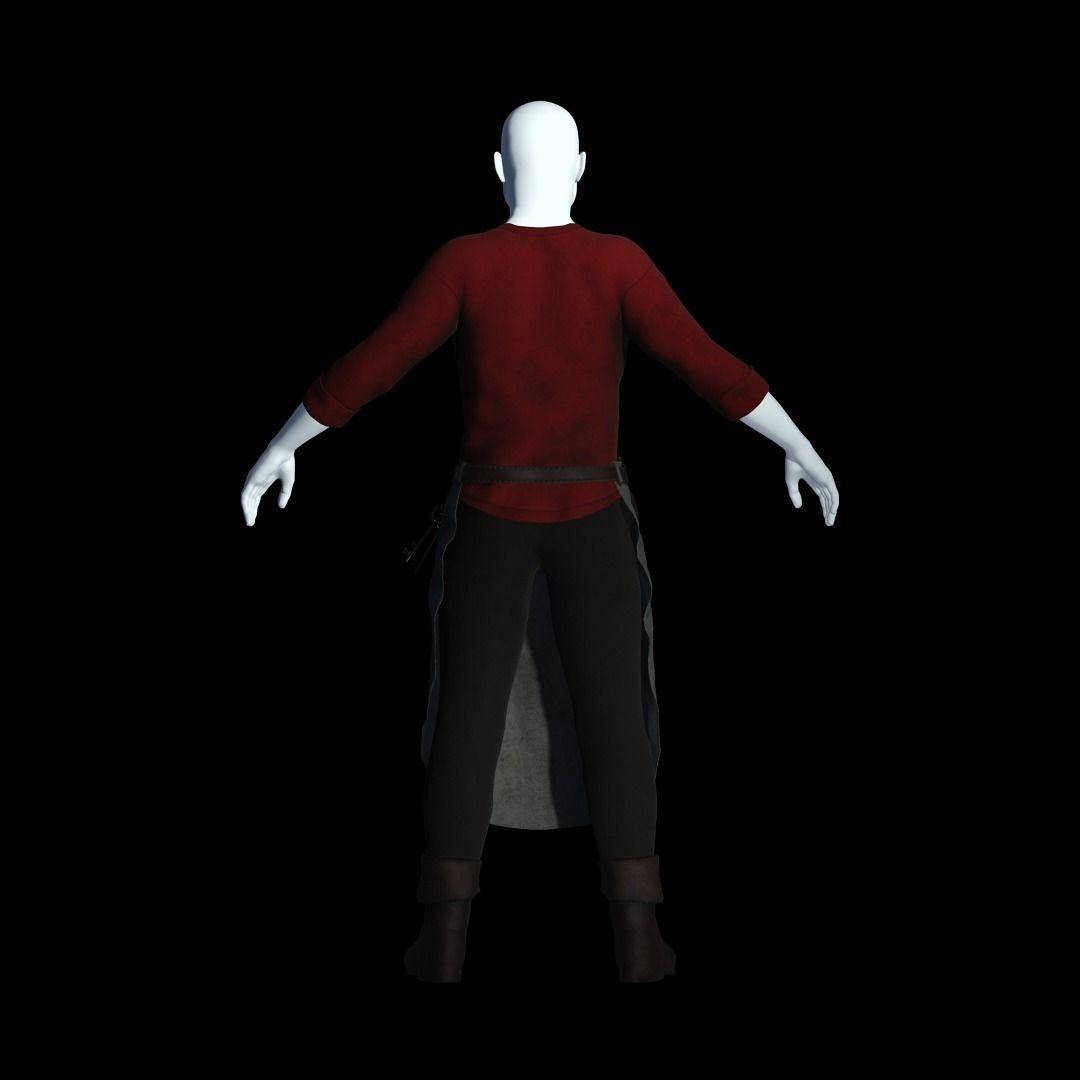Fantasy Tavern Innkeeper - Fantasy Clothing Low-poly 3D model_6