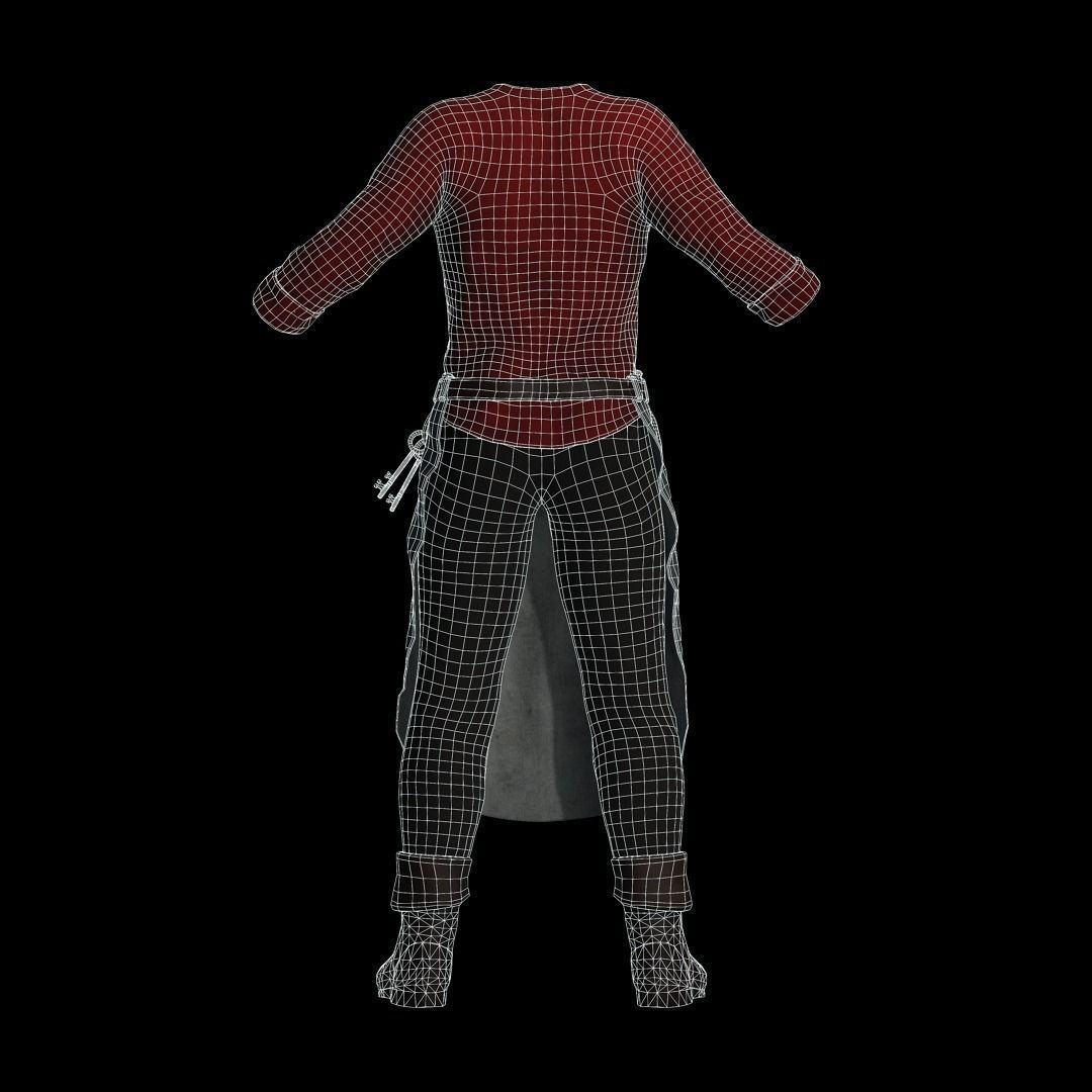 Fantasy Tavern Innkeeper - Fantasy Clothing Low-poly 3D model_9