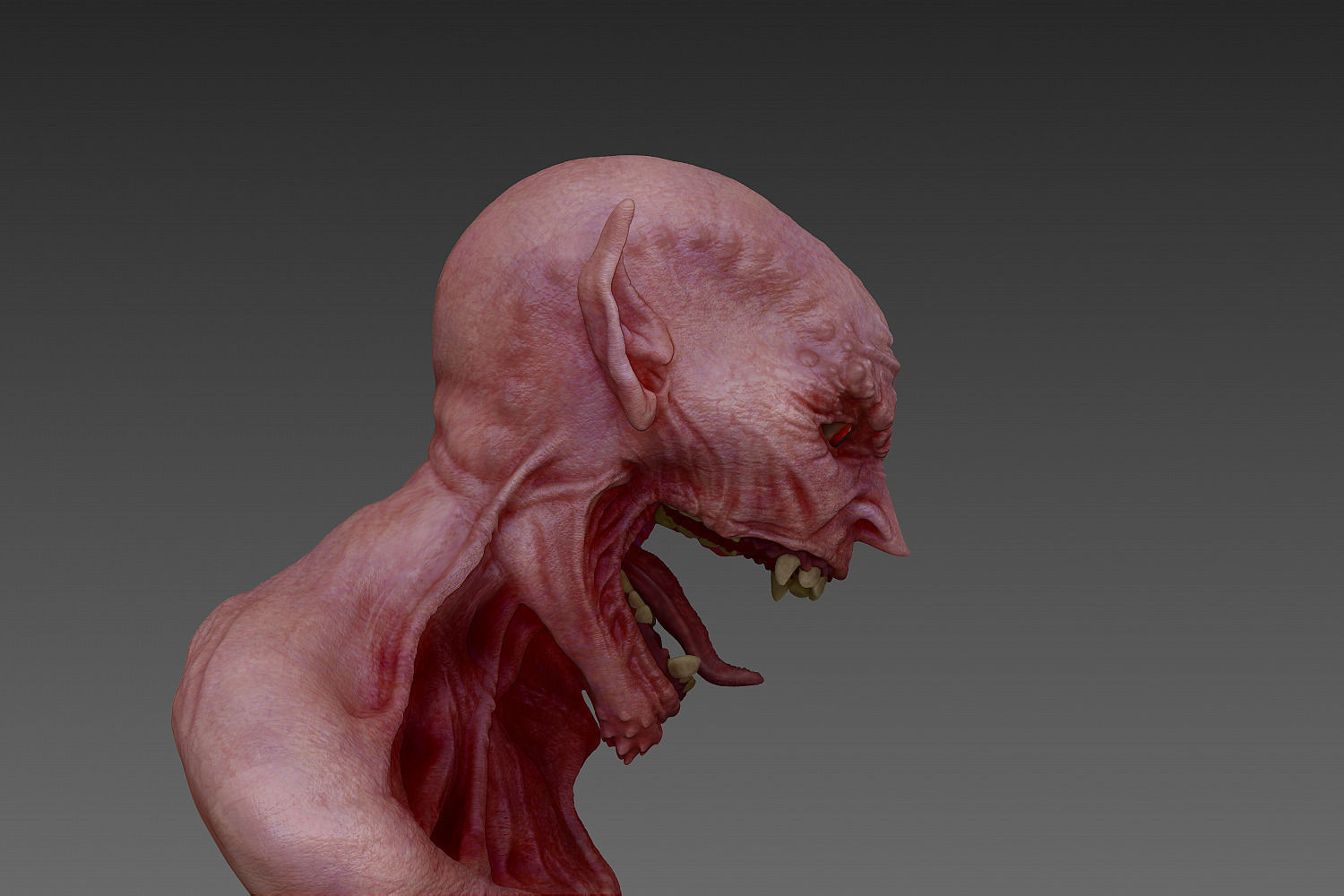 Monster Bust 3D model_3