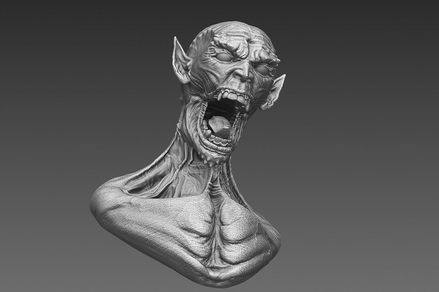 Monster Bust 3D model_7