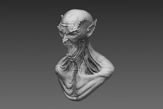 Monster Bust 3D model_6
