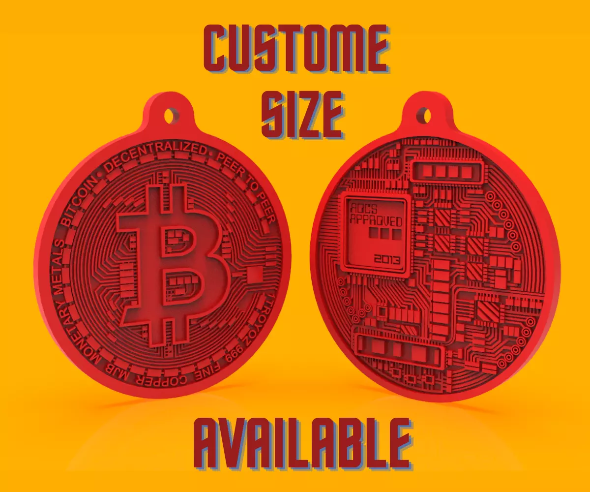 Bitcoin 3D Model coin 3D print model_0