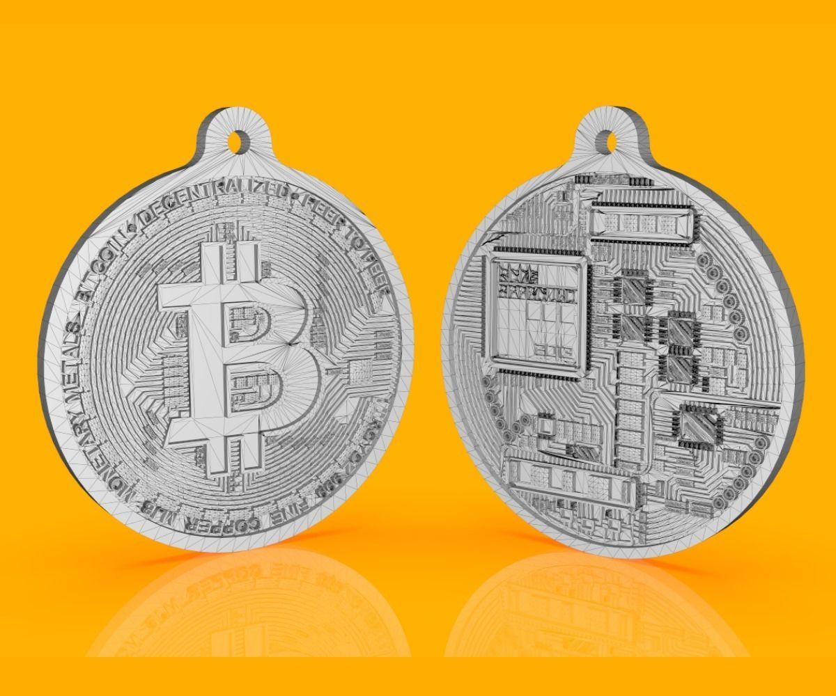 Bitcoin 3D Model coin 3D print model_3