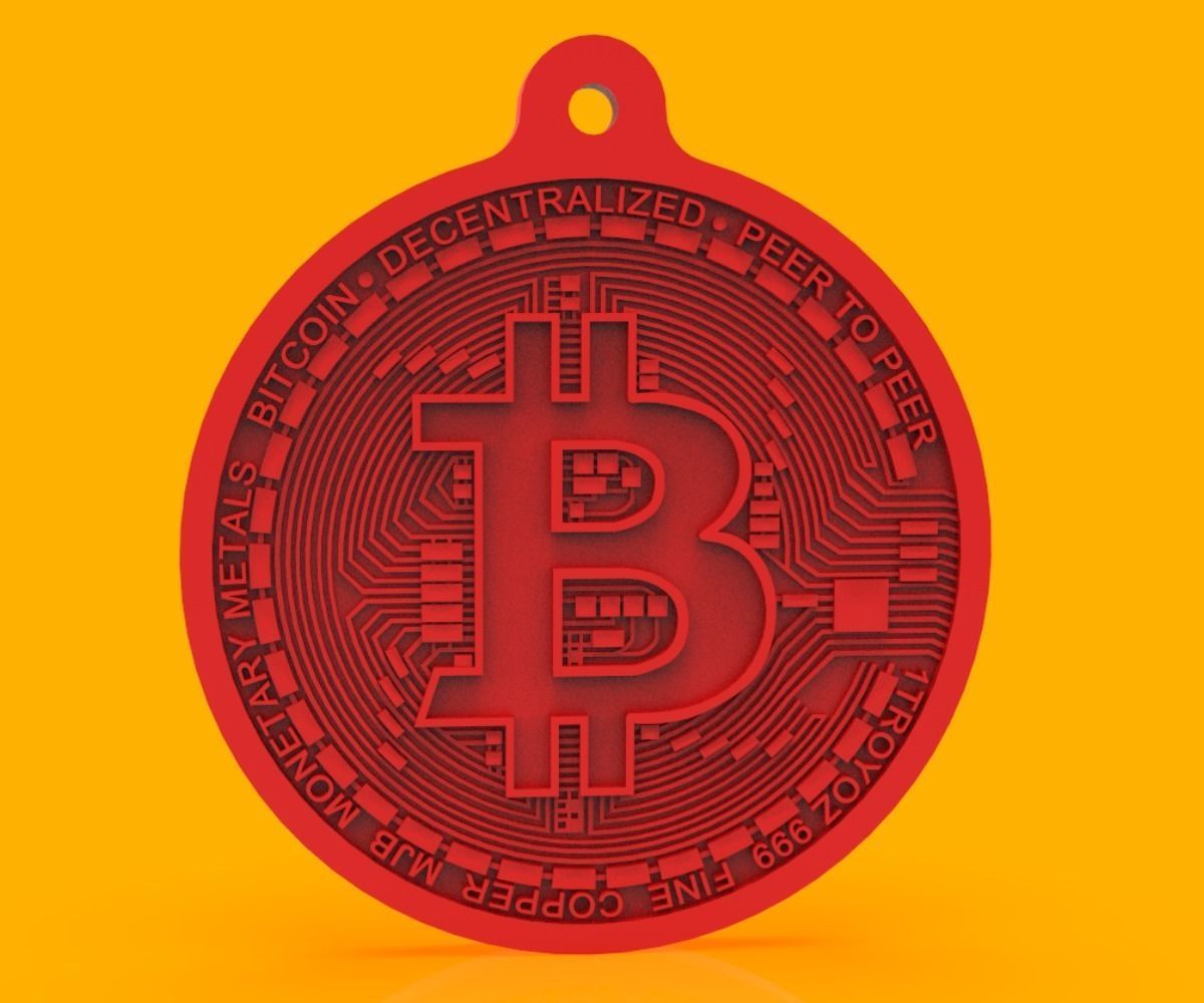 Bitcoin 3D Model coin 3D print model_1