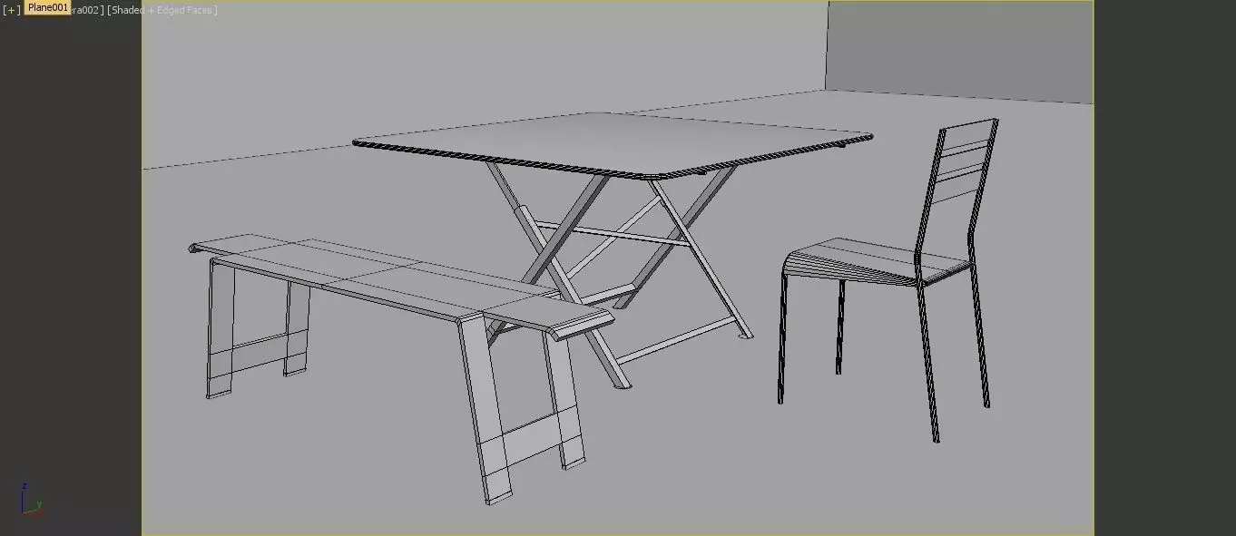Garden folding table Low-poly 3D model_0