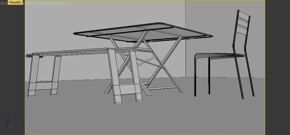 Garden folding table Low-poly 3D model_1