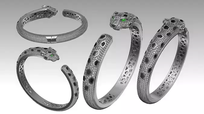 Bracelet 3d jewelry model full stone