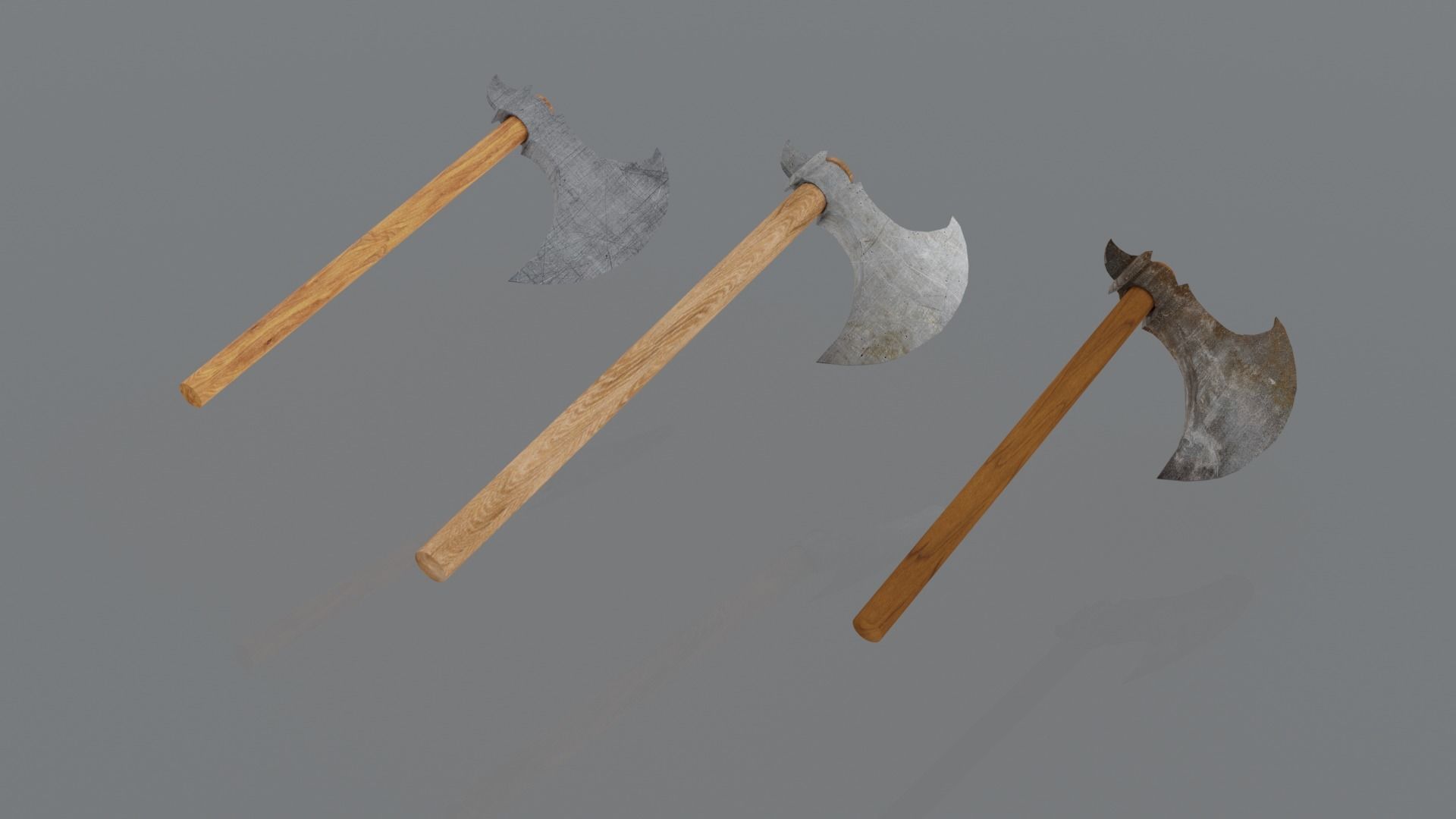 Axe Pack Low-poly 3D model_4