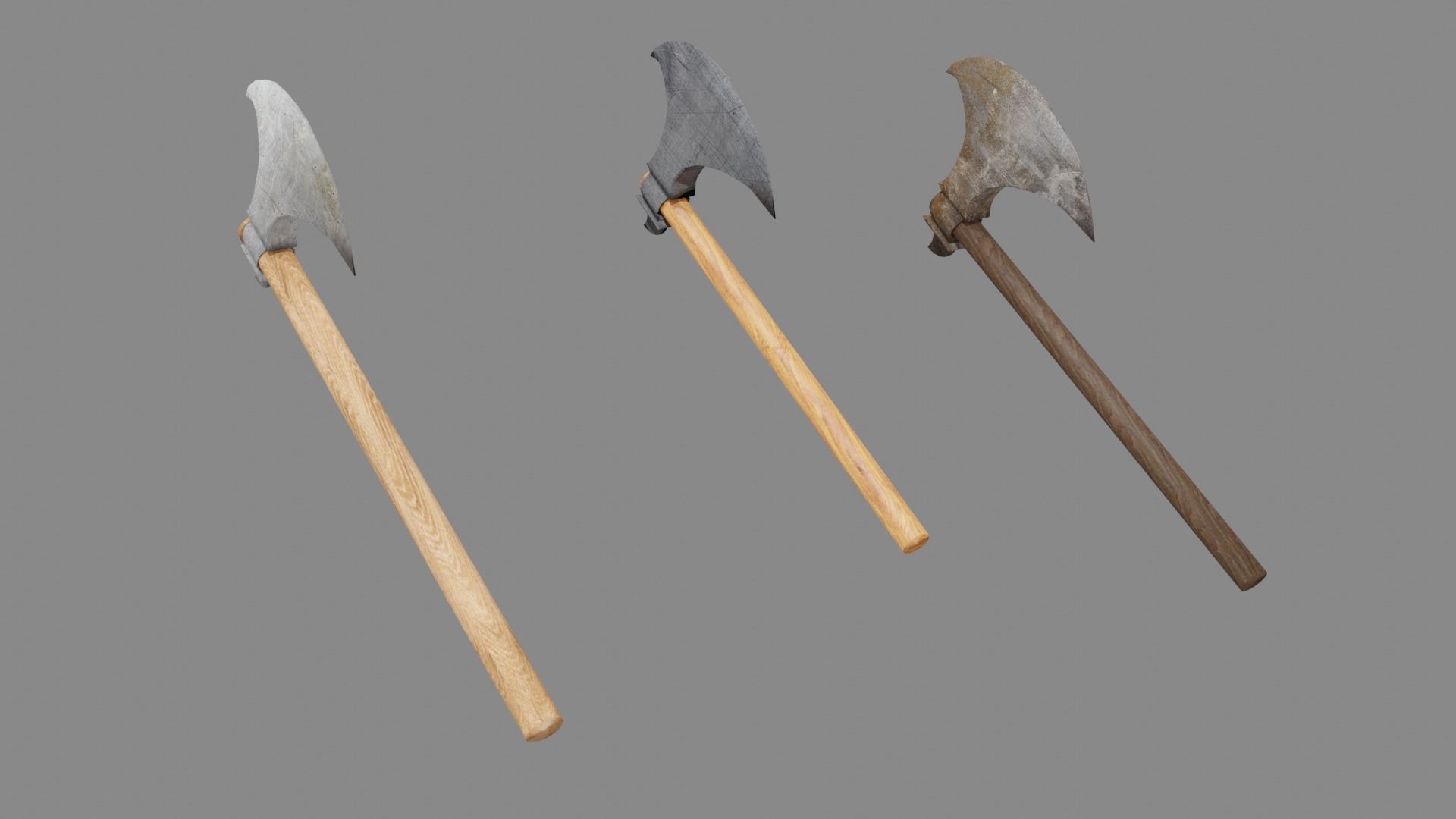 Axe Pack Low-poly 3D model_6