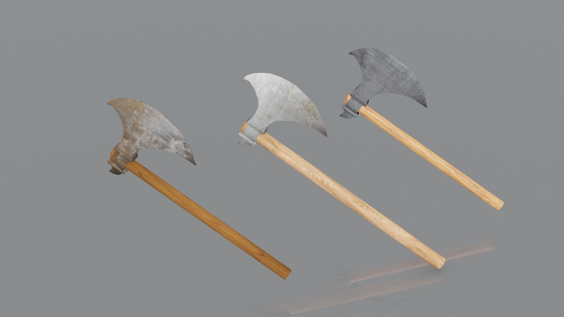 Axe Pack Low-poly 3D model_9
