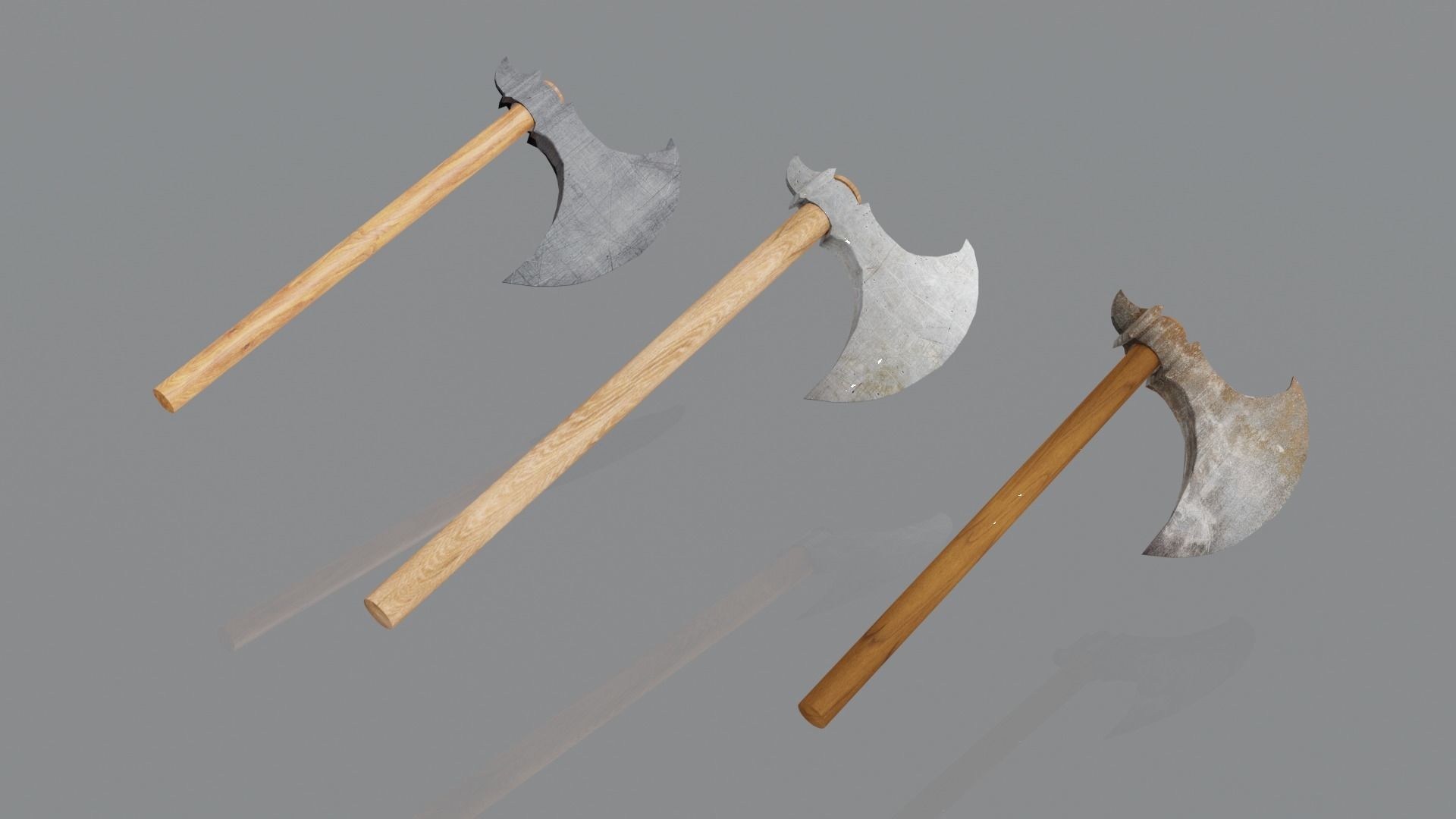Axe Pack Low-poly 3D model_5