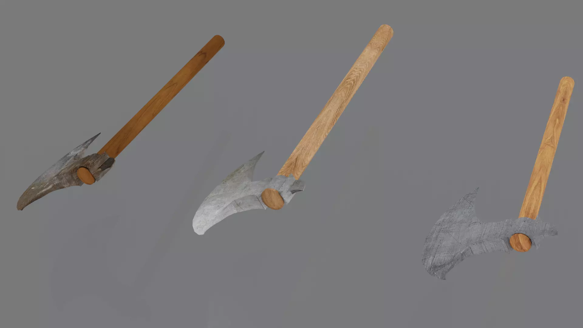 Axe Pack Low-poly 3D model_0