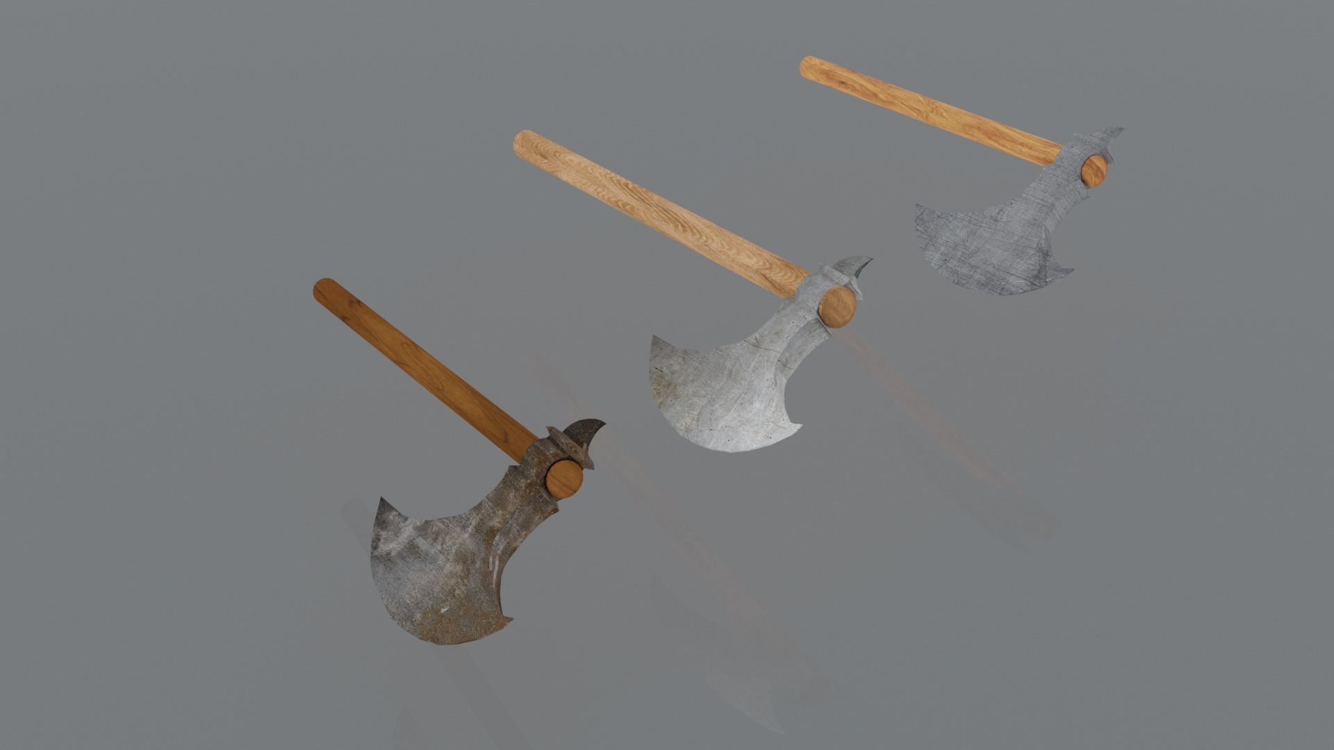 Axe Pack Low-poly 3D model_8
