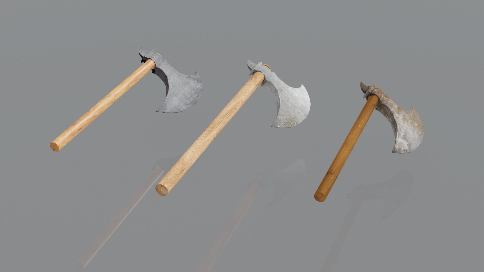 Axe Pack Low-poly 3D model_7