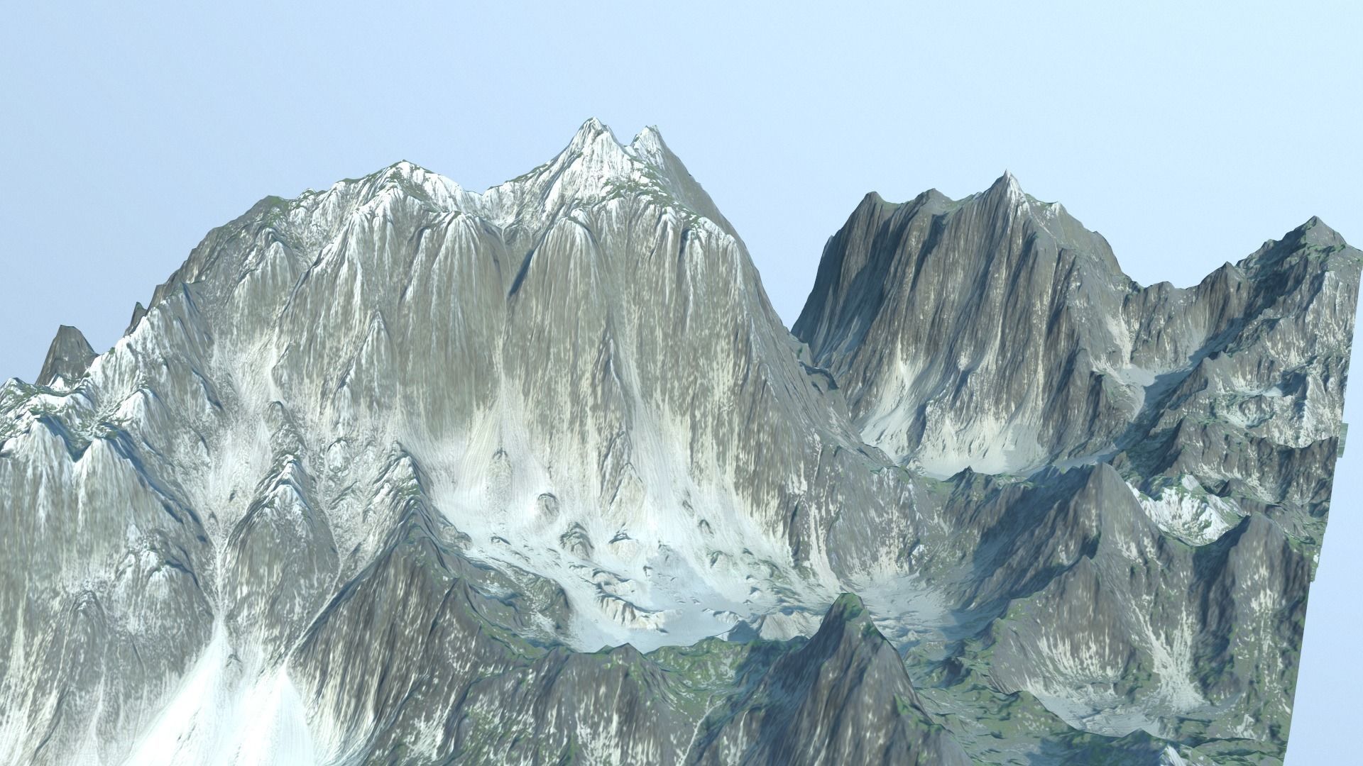 mountains mountain with snow 3D model_4