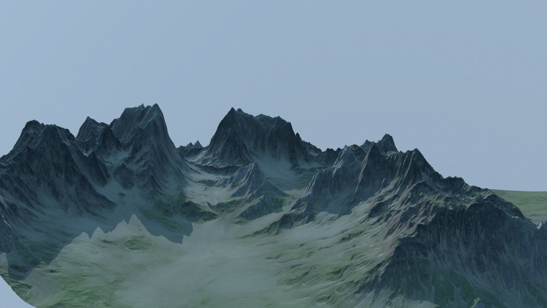 mountains mountain with snow 3D model_9
