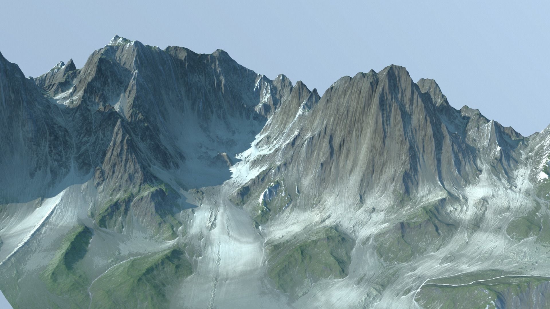 mountains mountain with snow 3D model_3