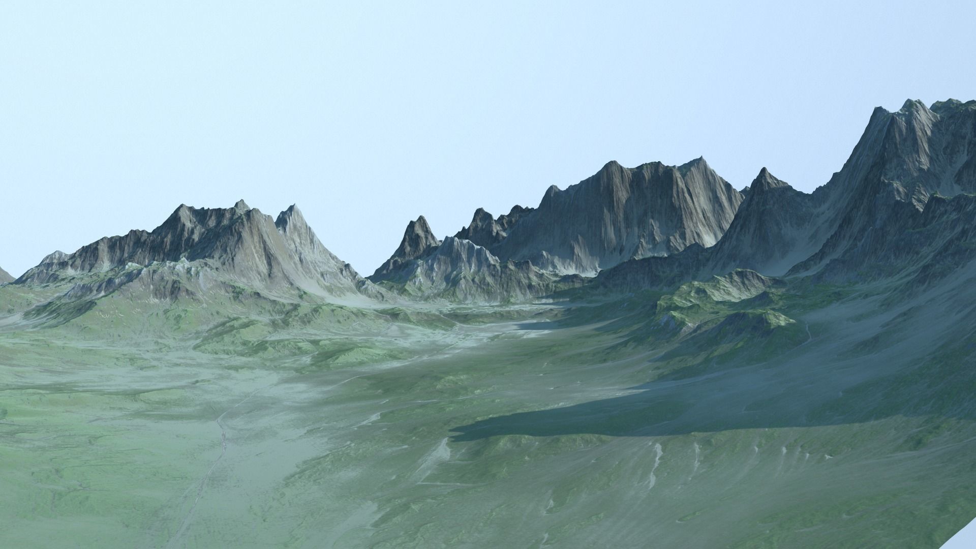 mountains mountain with snow 3D model_1