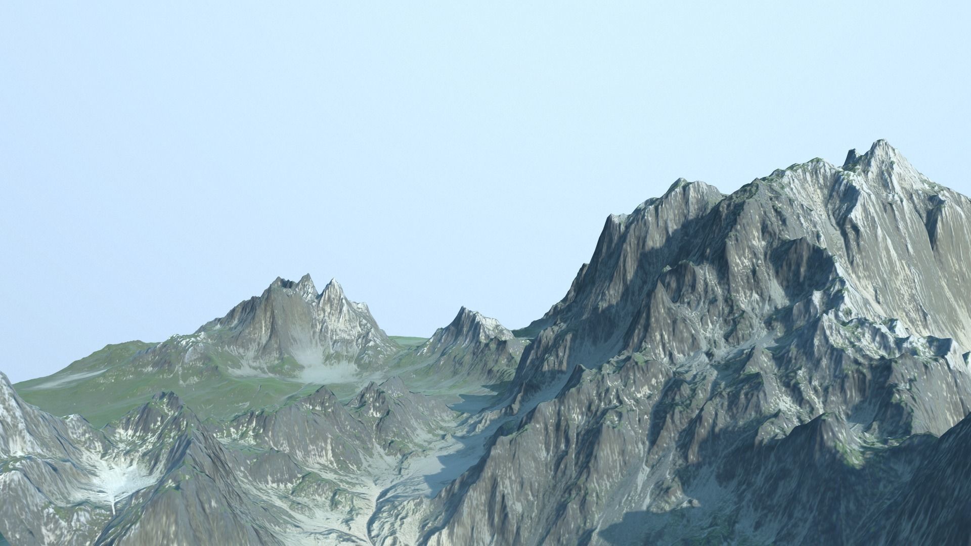 mountains mountain with snow 3D model_5