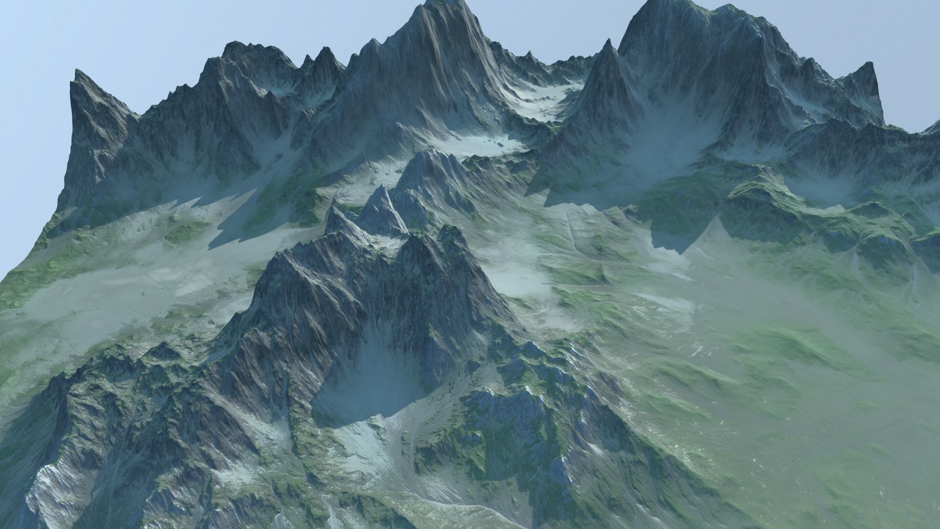 mountains mountain with snow 3D model_6