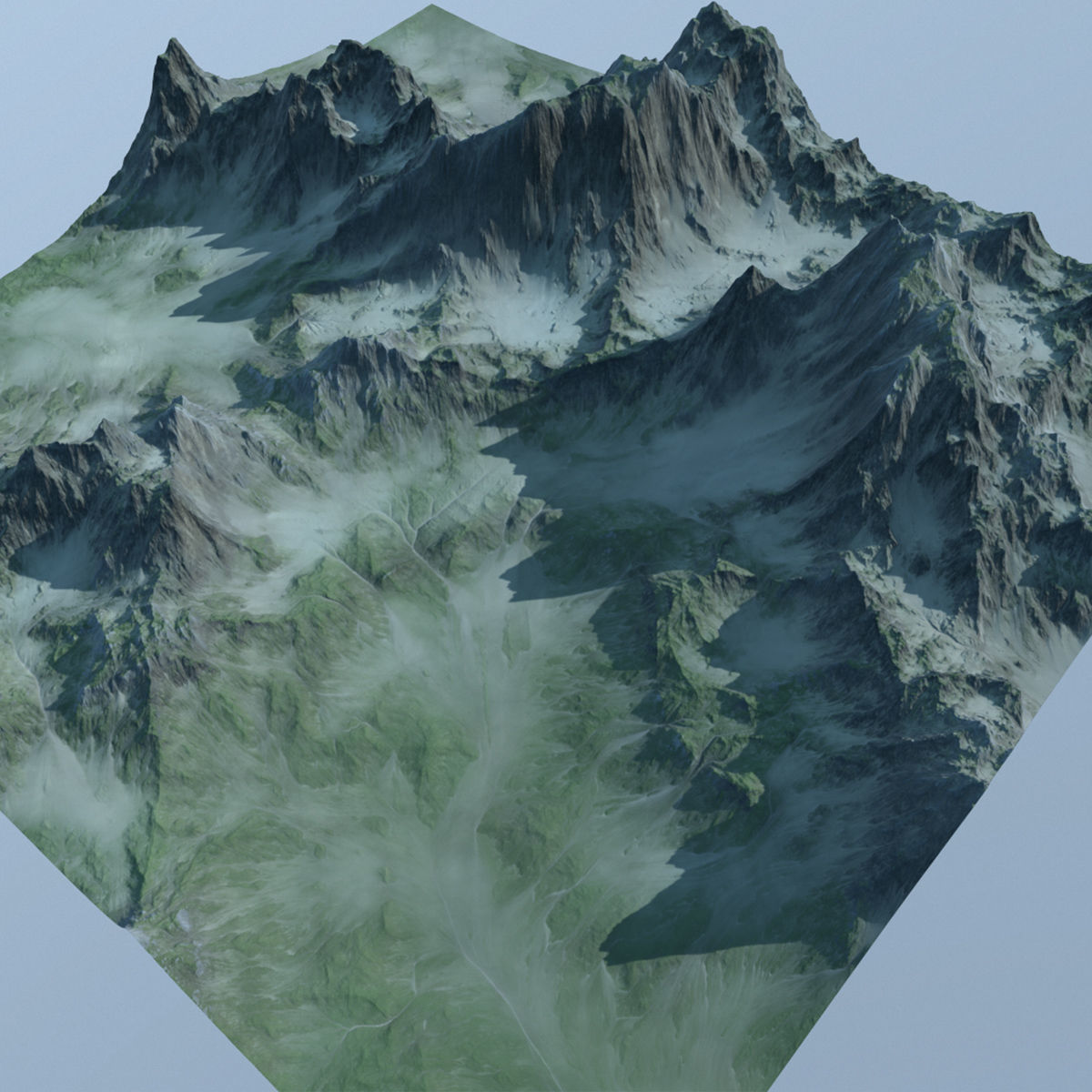 mountains mountain with snow 3D model_11