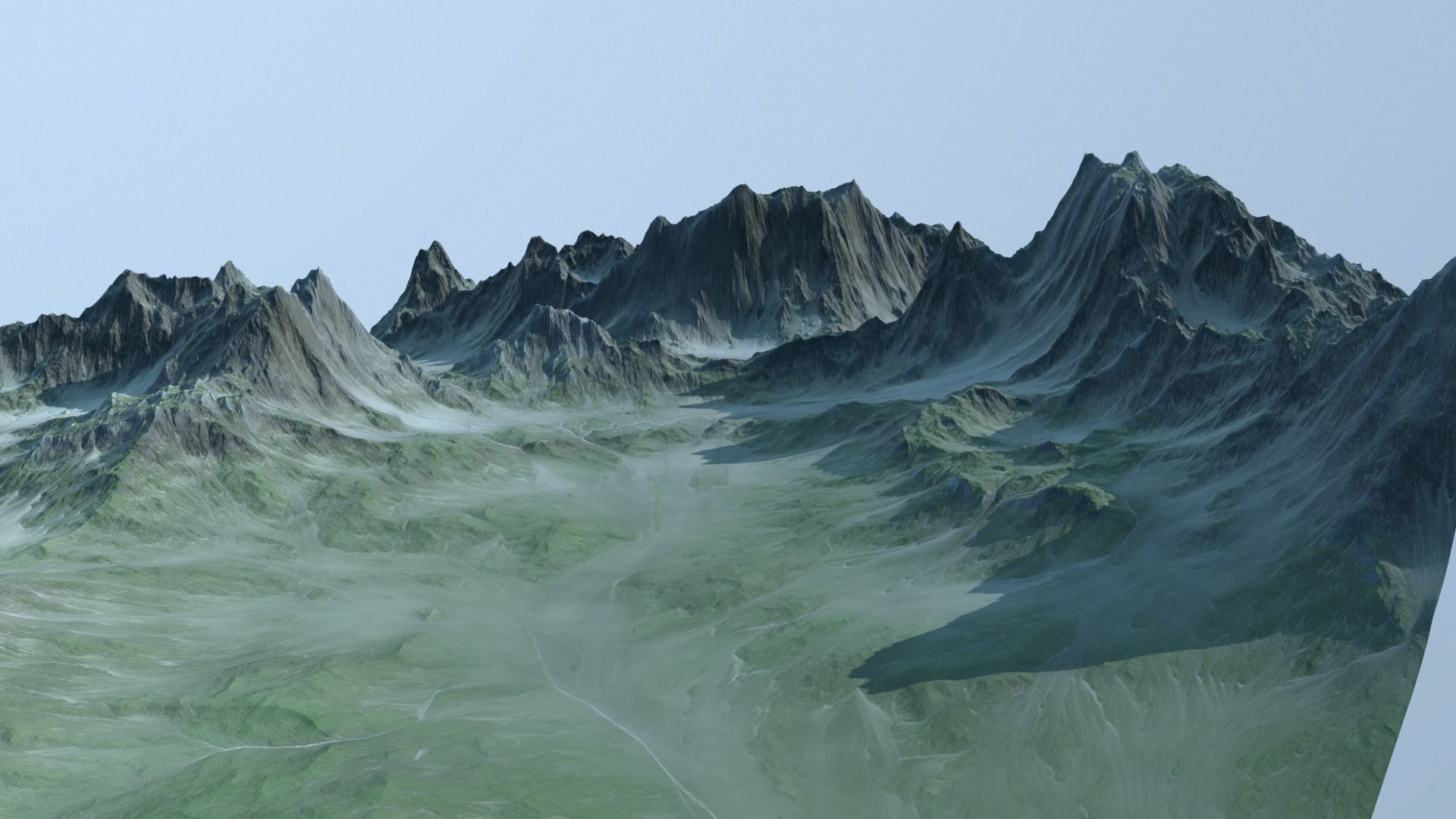 mountains mountain with snow 3D model_10