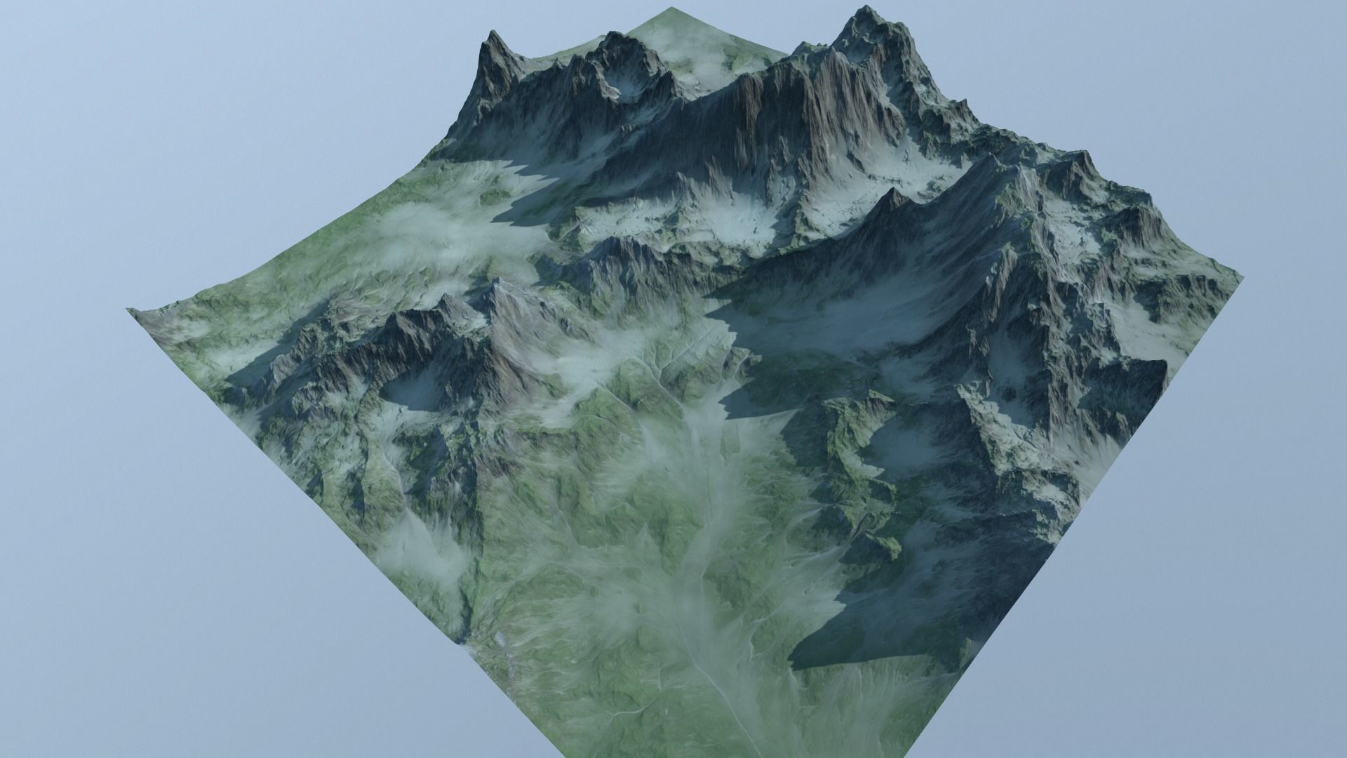 mountains mountain with snow 3D model_8