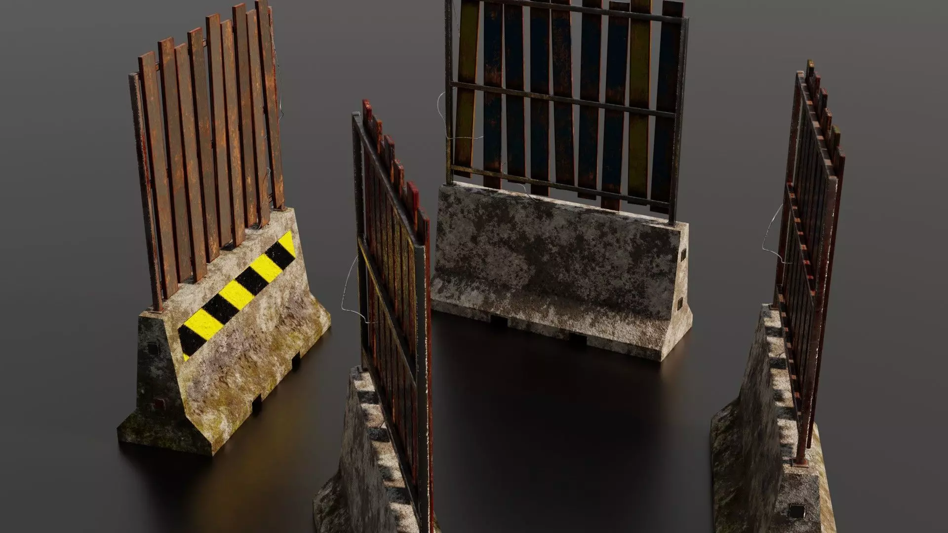 Concrete barriers  3D Model Collection_0