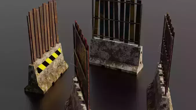 Concrete barriers  3D Model Collection
