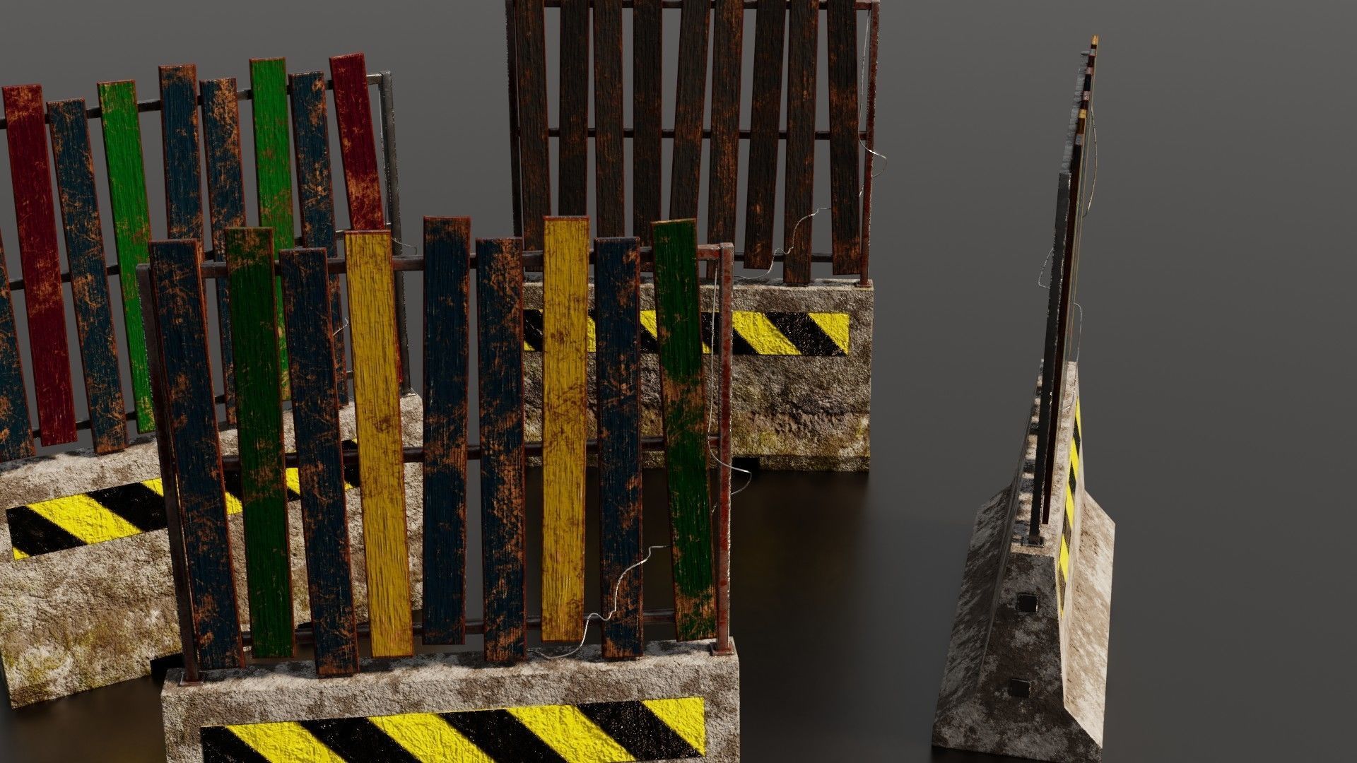Concrete barriers  3D Model Collection_2