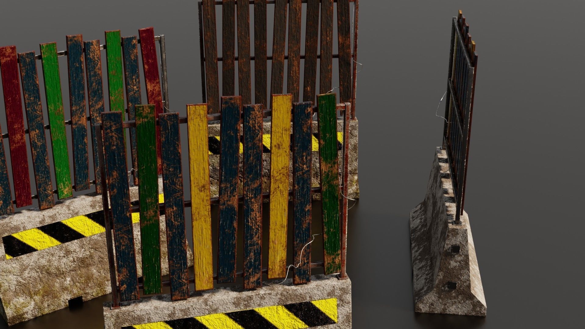 Concrete barriers  3D Model Collection_9