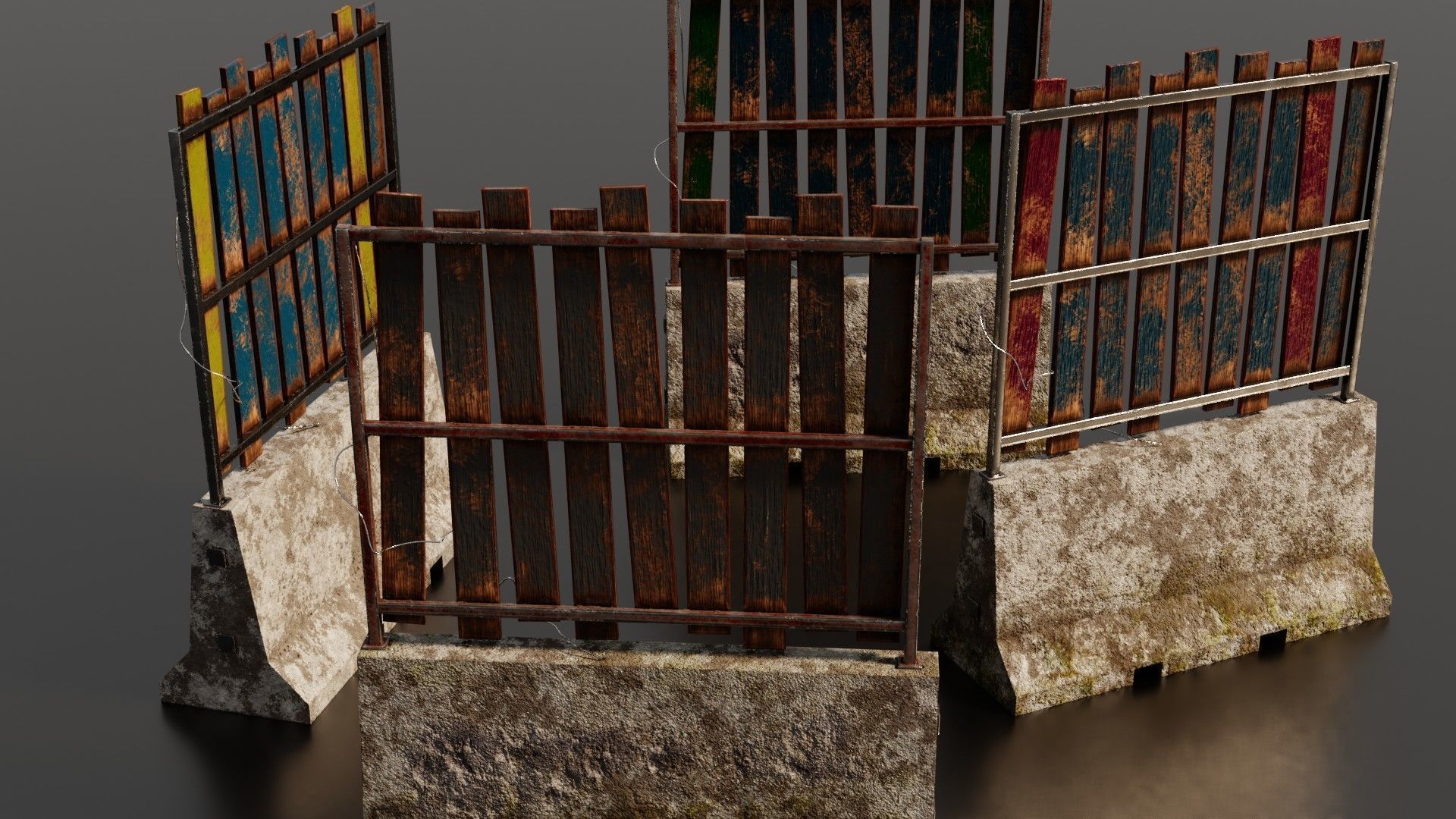 Concrete barriers  3D Model Collection_10