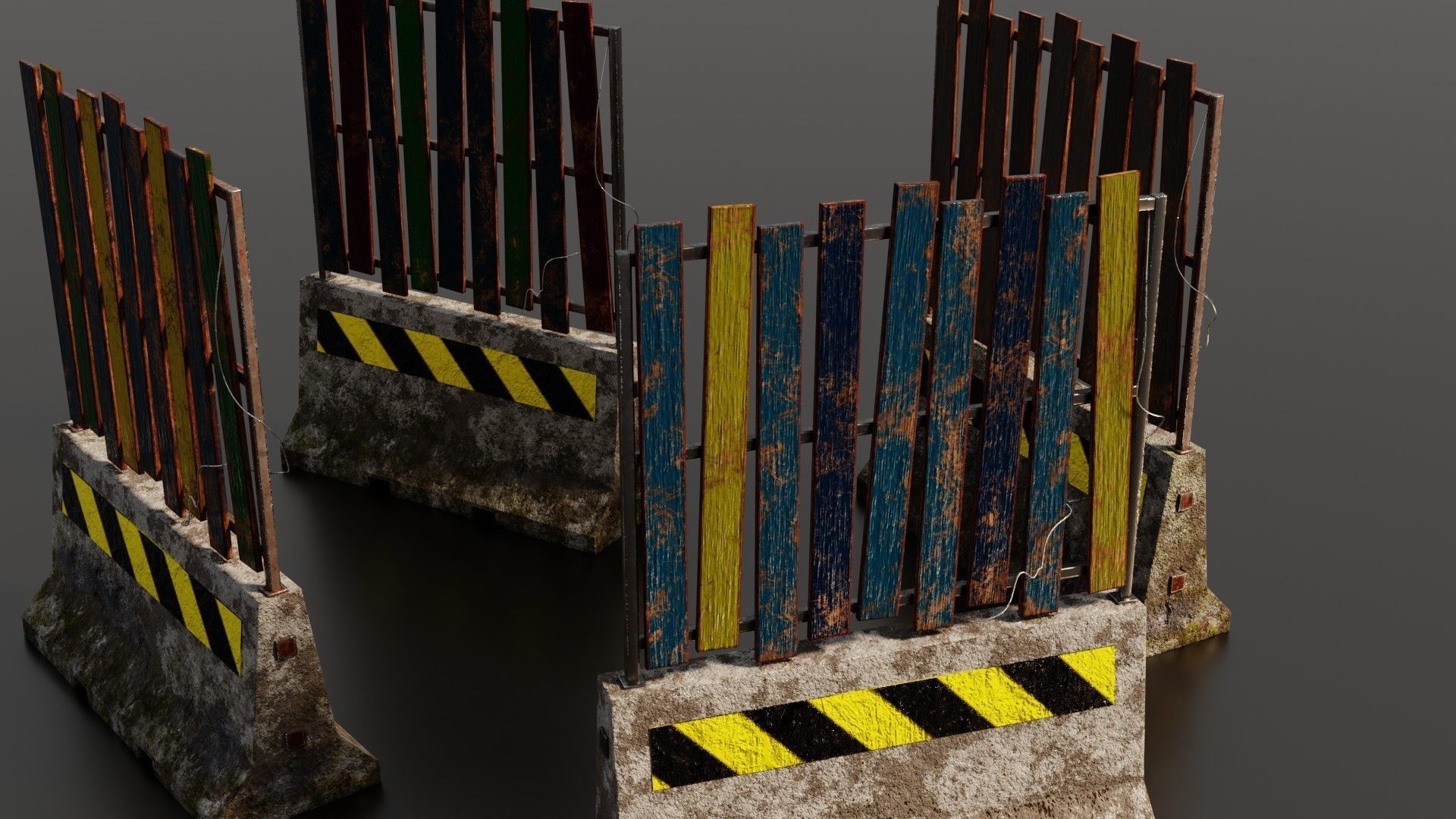 Concrete barriers  3D Model Collection_1