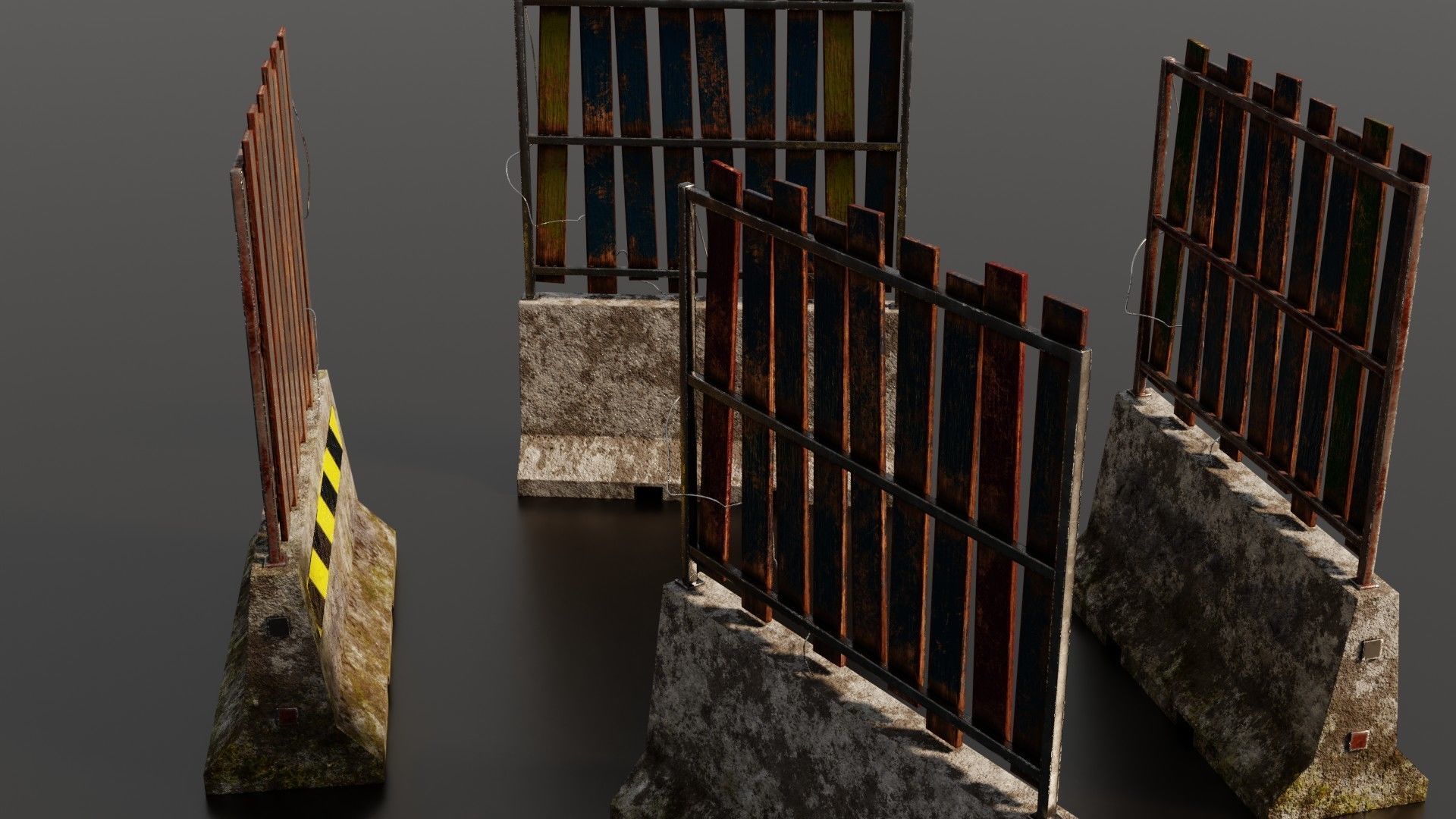Concrete barriers  3D Model Collection_11