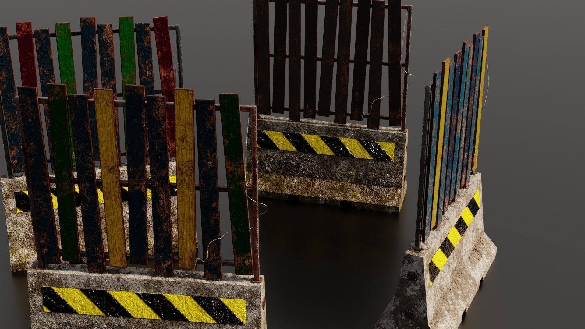 Concrete barriers  3D Model Collection_8